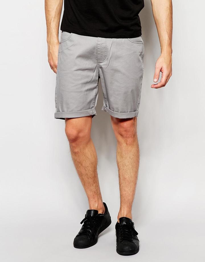 Asos Slim Shorts In Warm Gray - Warm Gray