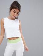 Asos 4505 Tank Top With Laser Cut Technology - White
