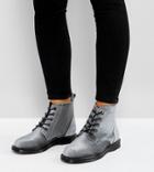 Truffle Collection Wide Fit Lace Up Ankle Boots - Gray