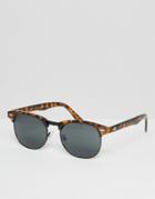Asos Retro Sunglasses With Black Lens - Black