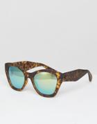 Toyshades Cat Eye Sunglasses With Mirror Lens - Brown