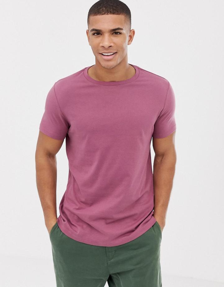 Asos Design Organic T-shirt With Crew Neck In Purple - Purple