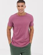 Asos Design Organic T-shirt With Crew Neck In Purple - Purple