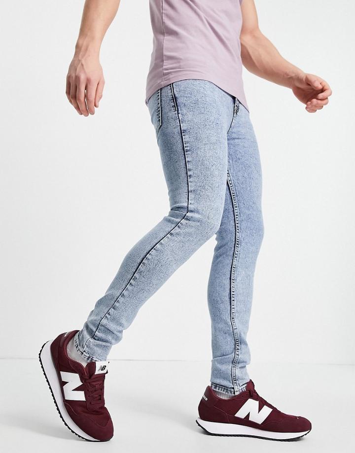 Aeropostale Super Skinny Fit Jeans In Light Wash Blue-blues