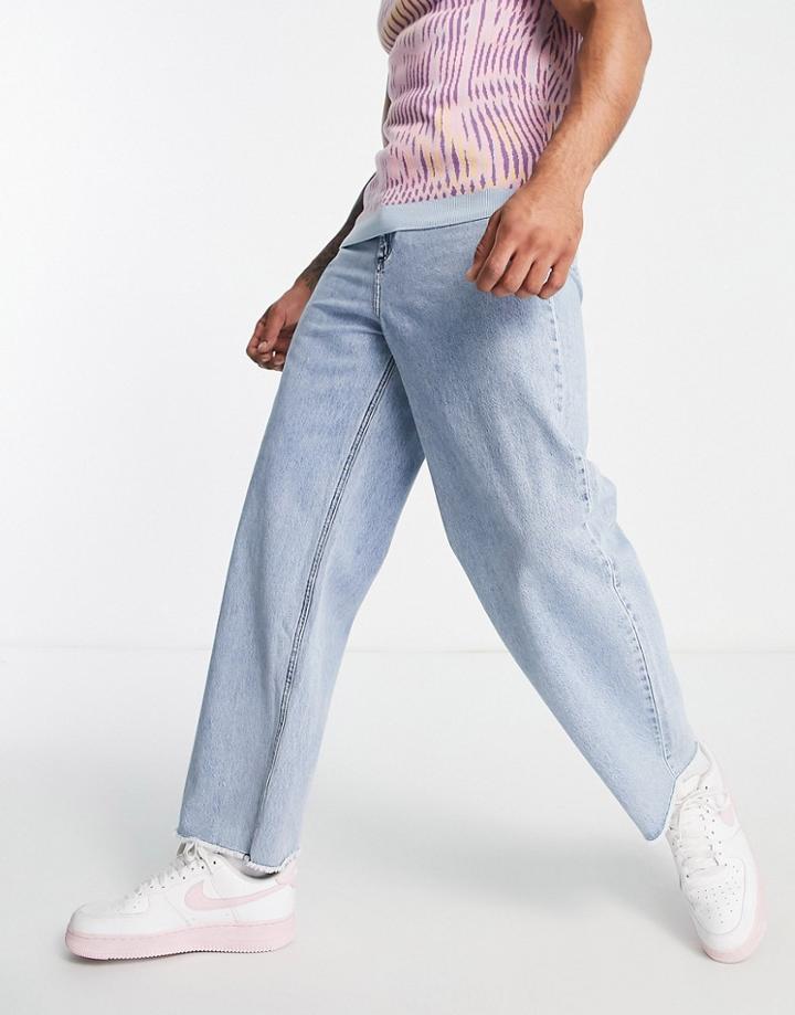 Vintage Supply Baggy Jeans In Light Wash-blue