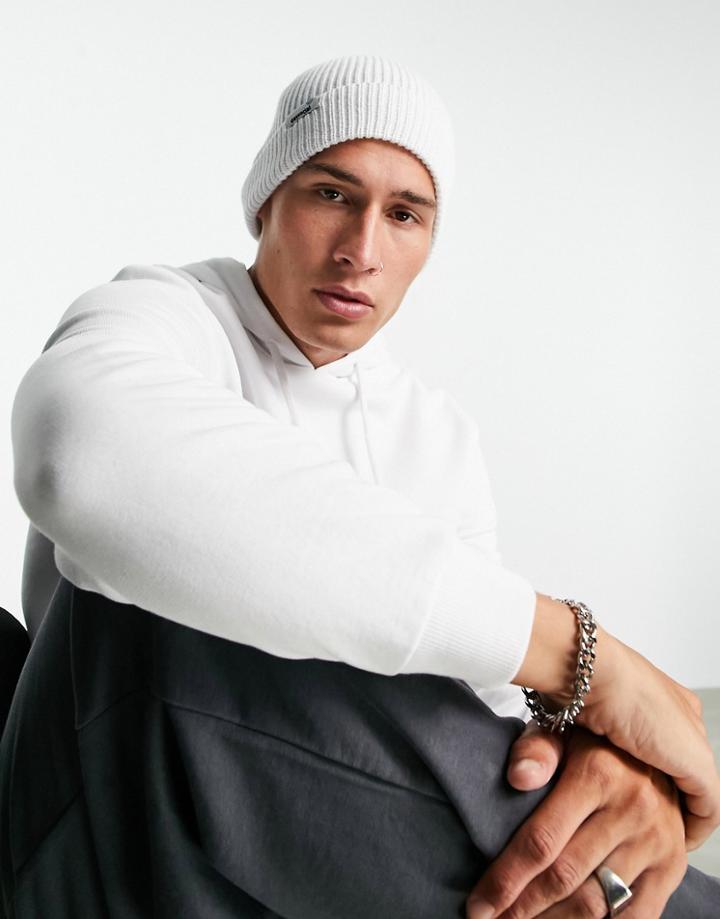 Asos Daysocial Fisherman Beanie In Off White