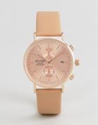 Reclaimed Vintage Inspired Chronograph Leather Watch In Tan 36mm Exclusive To Asos - Tan