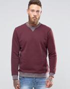 Lee Crew Sweatshirt Maroon 2 Tone - Red