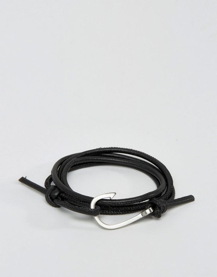 Aldo Anchor Wrap Bracelet In Black - Black