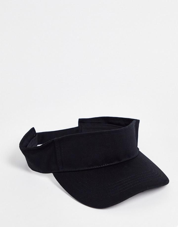 Asos Design Cotton Visor In Black