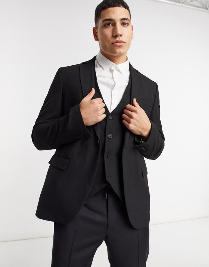 Bolongaro Trevor Plain Skinny Suit Jacket In Black