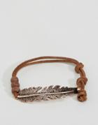 Icon Brand Feather Bracelet In Brown - Brown
