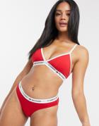 Tommy Hilfiger Classic Cotton Lounge Bikini In Red