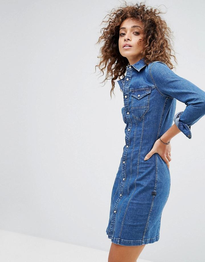 G-star Slim Fit Denim Dress - Blue