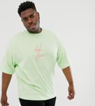 Asos Design Plus Oversized T-shirt With Dark Future Logo-green