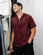 Topman Shirt In Red Animal Burnout