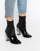 Truffle Collection Clear Heel Boot - Black