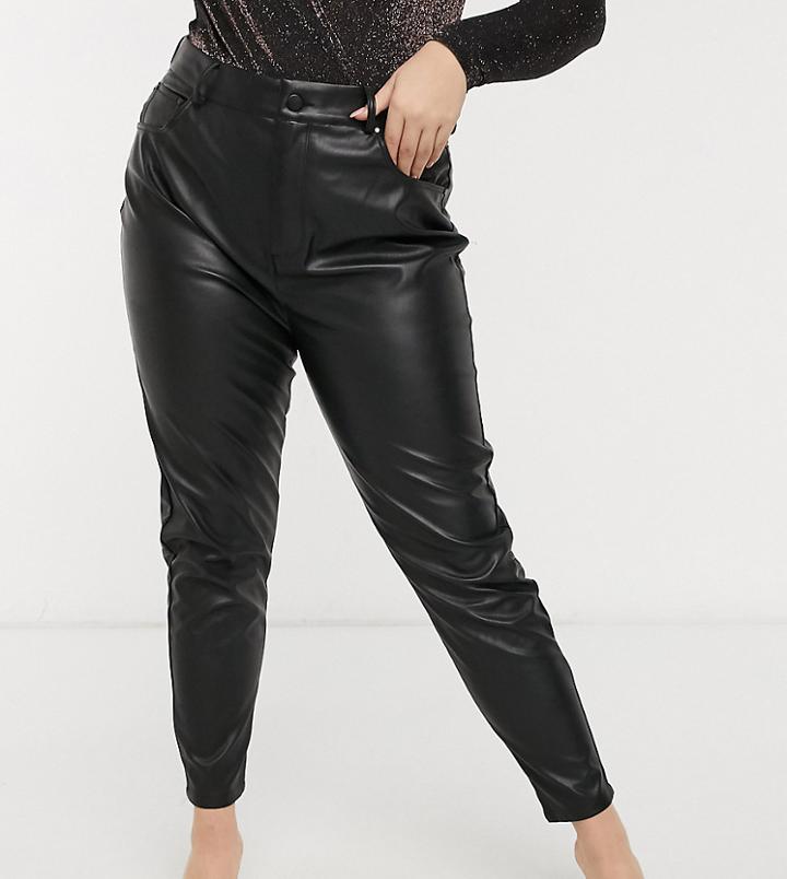 Ever New Curve Pu High Waisted Pants In Black