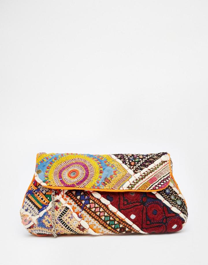 Raga Embroidered Clutch Bag - Multi