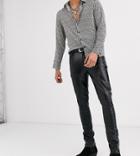 Asos Design Tall Super Skinny Coated Leather Look Jeans In Black Crocodile