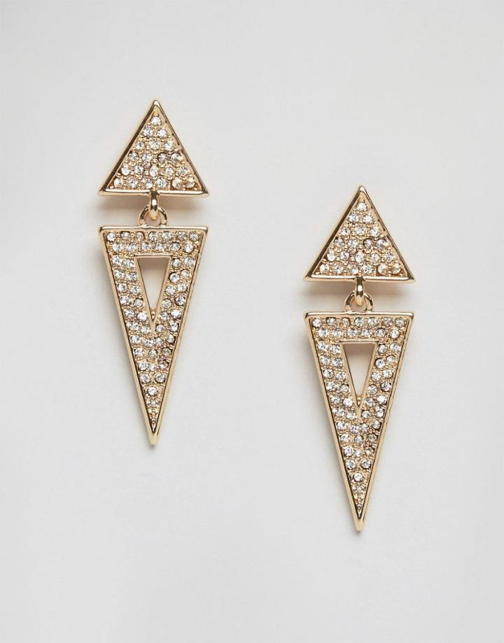 Nylon Gem Embellished Earrings - Gold
