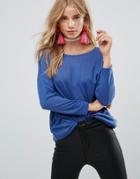 Only Elcos 3/4 Sleeve Oversized T-shirt - Blue