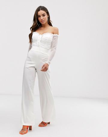 Club L London High Waist Tailored Pants In White - White