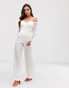 Club L London High Waist Tailored Pants In White - White