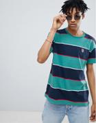 Tommy Jeans Capsule Block Stripe T-shirt Fashion Relaxed Oversized Fit In Navy/green - Navy