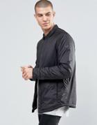 Armani Jeans Insulated Jacket With Curved Hem And Logo Sleeve - Black
