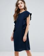 B.young Shift Dress With Ruffle Side - Black