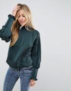 Asos Luxe High Neck Top - Green
