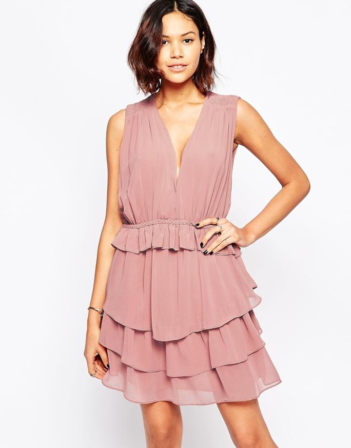 Greylin Chennai Ruffle Mini Dress - Salmon