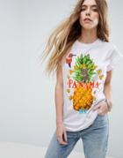Asos T-shirt With Pineapple Print And Vintage Badges - Multi