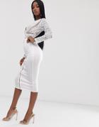 Asos Design Sculpt High Waist Pencil Skirt With Zip Front - White
