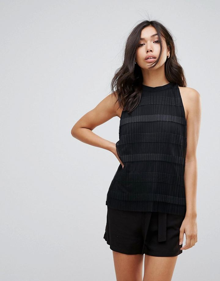 Vero Moda Pleated Cami Top - Black