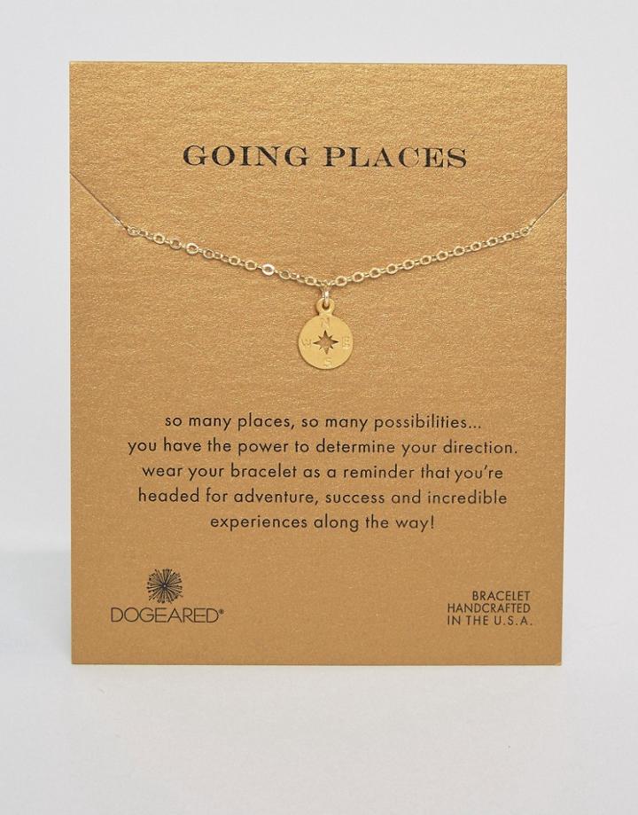 Dogeared Gold Plated Going Places Open Compass Reminder Bracelet - Gol