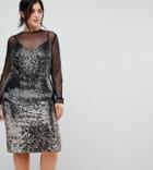 Coast Plus Gisella Ombre Sequin Mesh Dress - Multi