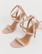 Asos Design Hollis Barely There Heeled Sandals - Pink