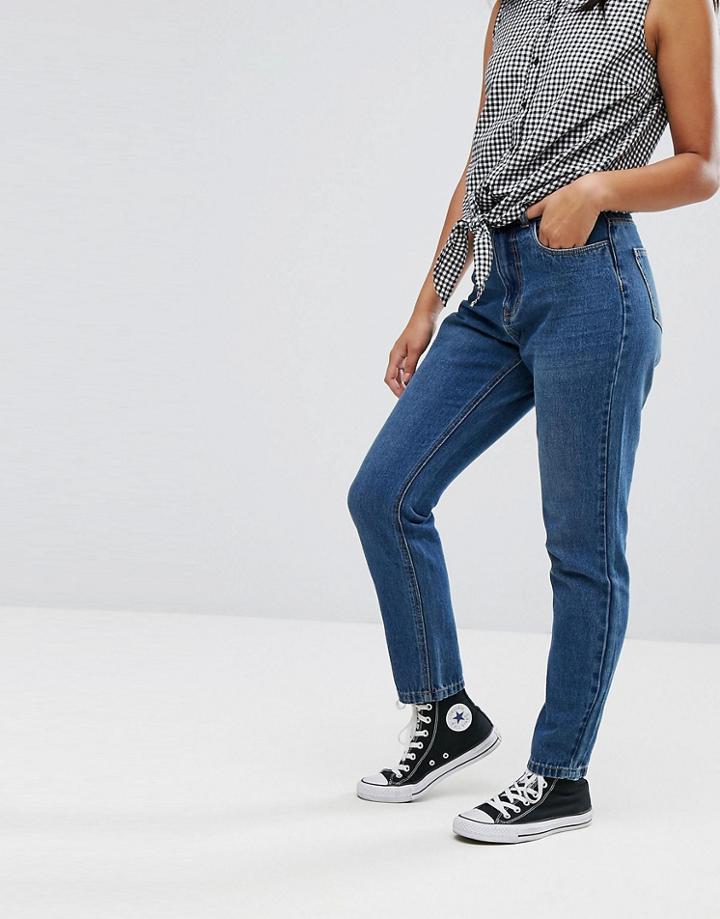Jdy High Waisted Mom Jeans - Blue