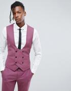 Noose & Monkey Super Skinny Suit Vest - Red