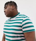 Asos Design Plus Striped T-shirt With Turtleneck-multi