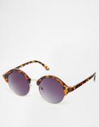 Asos Classic Round Sunglasses - Brown