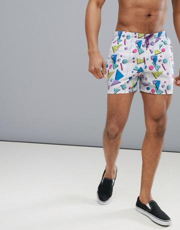 Le Breve Retro Swim Short - White