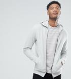 Selected Homme Tall Zip Through Hoodie - Gray
