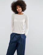 Asos Sweater With Crew Neck And Panel Detail - Stone