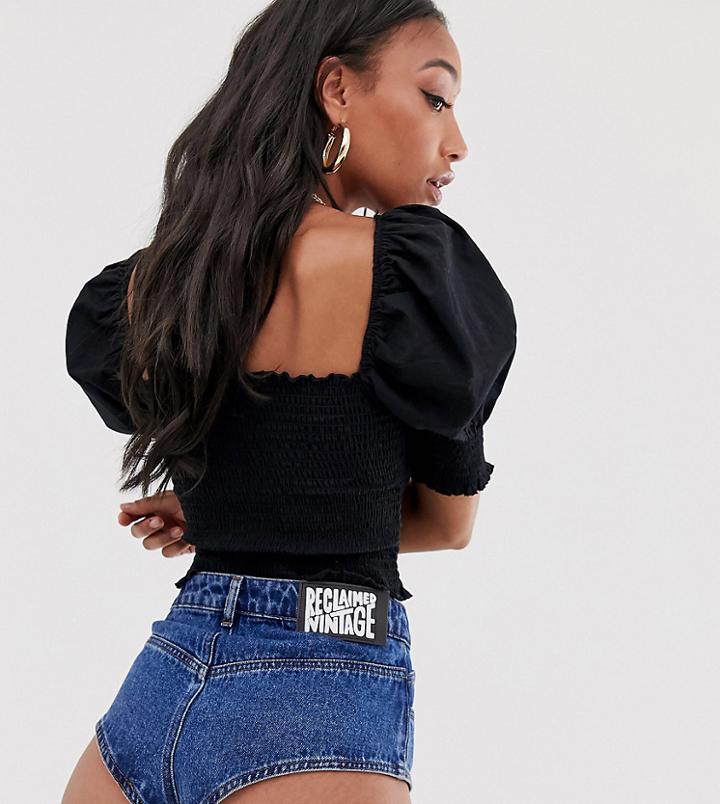 Reclaimed Vintage Inspired Denim Hot Pants-blue