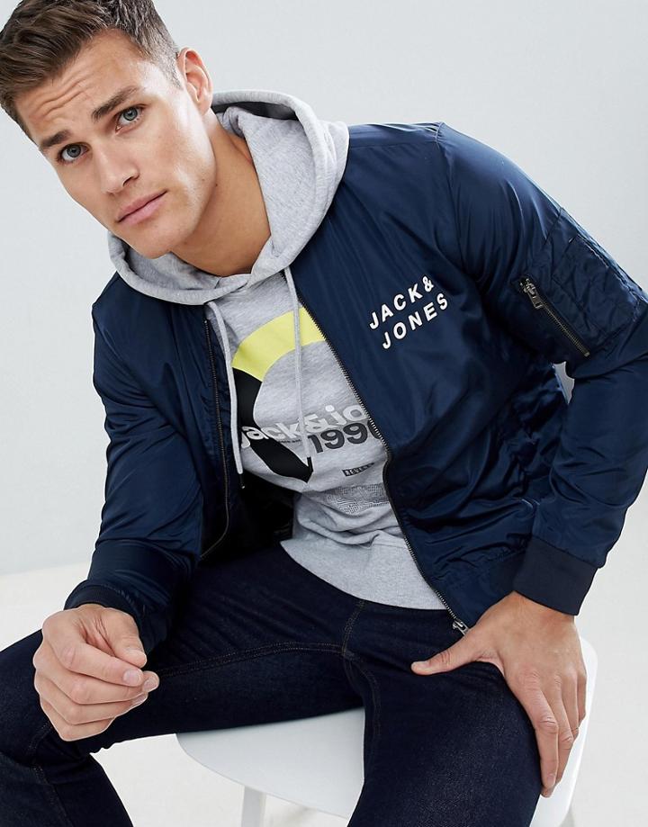 Jack & Jones Lightweight Bomber Jacket - Blue