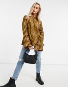 Emory Park Oversized Boyfriend Shirt In Yellow Check