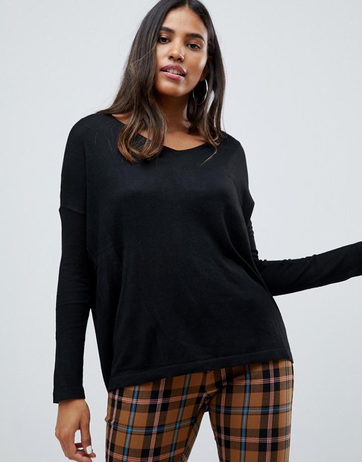 Noisy May Becca Loose Knit Sweater-black